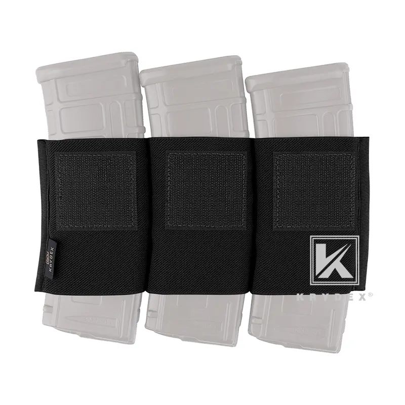 KRYDEX Elastic Triple M4 5.56/.223 NATO Insert Hook Mag Pouch Holster - Tactical Equipment with Elastic Retention, Single Stack, 9" x 4", Excellent Retention for Micro Fight Chassis MK3/MK4 Chest Rig, Sports & Outdoor Accessory, Fits 5.56 X.45 - 3 Mags, M