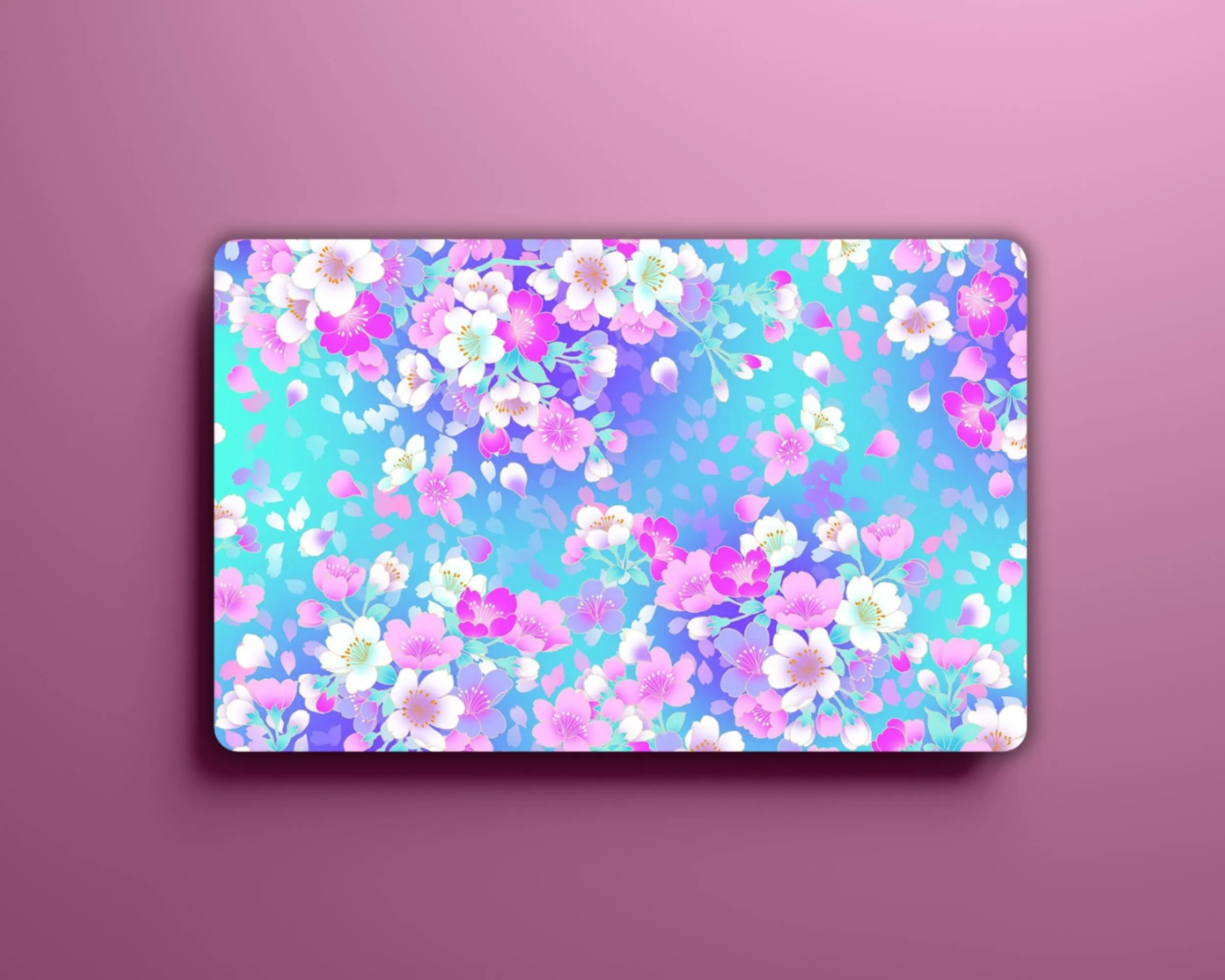 Pretty Floral Card Cover Floral Sticker Wallet Card Cover pink flowers