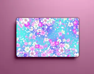 Pretty Floral Card Cover Floral Sticker Wallet Card Cover pink flowers