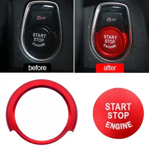 New 2026 For BMW 1 2 3 4 Series X1 F48 F20 F21 F30 F32 F33 F34 F36 F45 F46 Car Engine Start Button Stickers Ignition Key Ring Trim Cover car decor accessories