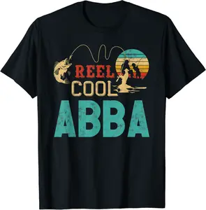 Reel Cool Abba vintage funny fishing rod gift for Abba T-Shirt - Dacodaqu Shop 62B09FR6MYR1