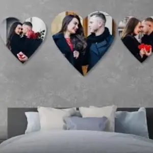 Heart Shaped Canvas 10x10 - Ideal for Personalization, Featuring Heart-Shaped Design and Couple's Photos