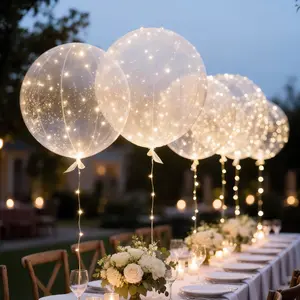 10/20 Pack bobo Balloons, 20Inches bobo Balloons, Clear Helium Bobo Balloons, Glow Bubble With String Lights for Valentines Day, Halloween, Christmas, Wedding, Birthday Party Decoration