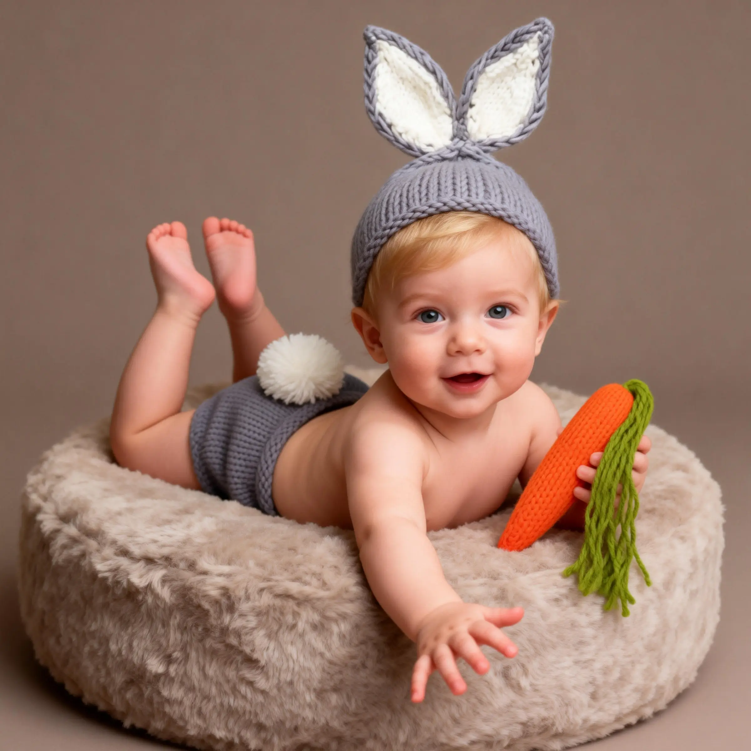 Baby Photography Newborn Sweater Set Handmade Knitted Baby Photo Clothes Rabbit, Infant Clothing, Cute and Cozy Design, Newborn Gift Set