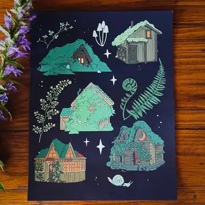 Mossy Houses 8.5x11 art print