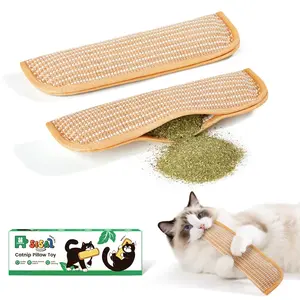 2026 New Interactive Catnip Chew Toy, 6000mg A+ Organic Catnip Filled. Soft sisal material, great for scratching and kicking. Relieve cat boredom, perfect daily play toy for indoor kittens and cats.