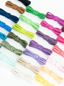 Pair of 120cm Half Round Elliptical 6mm Polyester Colorful Shoelaces for Skate Shoes & Sneakers, Upgrade Thickened Design