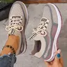 Women's Casual Sports Shoes, Large Size New Lightweight Soft Sole, Outdoor Comfort Anti-Slip Walking Shoes, Daily Lace-Up Low Top Running Shoes