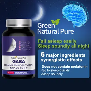 Green Natural Pure Natural Sleep Capsules - 30 servings - Gamma-aminobutyric acid (melatonin-free)