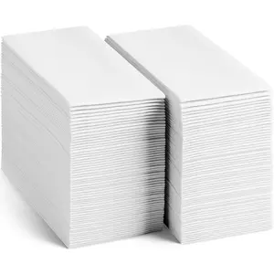 200-Pack Disposable Linen-Feel Guest Towels, 12" x 17" Cloth-Like Hand Bathroom Napkins - Made In USA, Soft and Absorbent Paper Napkin for Kitchen, Bathroom, Party, Wedding, Or Event