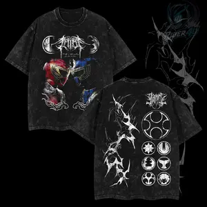 Rider4U Ninja Storm Oversized Washed T-Shirt 100% Premium Cotton Classic Fit S-5XL Menswear Soft Top American Apparel Tshirt Flame Clothes Black