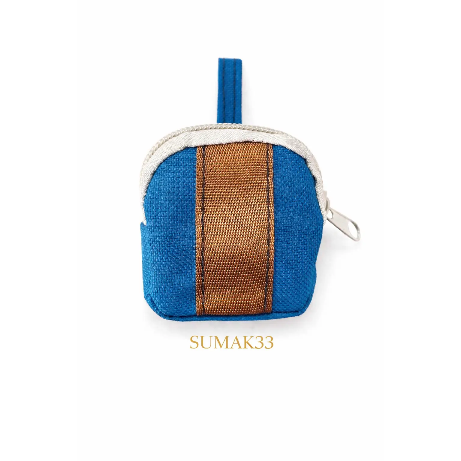 Handmade Blue AirPods 4 Case with Brown color  Detail | SUMAK 33