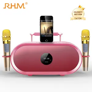 RHM K666 Karaoke Machine, Handheld Bluetooth Speaker Support Bluetooth/AUX/USB/SD, Portable Mobile Outdoor/Portable Home Audio