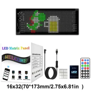 2026 New LED Flexible Display Screen with APP Bluetooth for Car Advertising, Smart Full-Color Car Sticker Soft Screen, Car Rear NONE