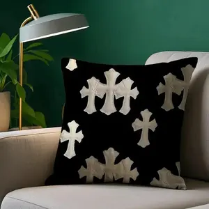 White cross printed pillowcase, home decoration sofa chair, car decoration pillow cover, Creative Decorative Cushion