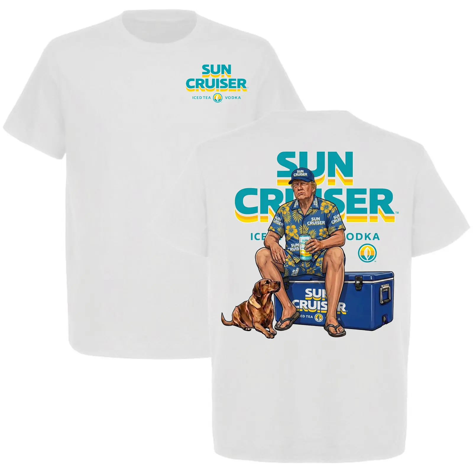 Men's Graphic T-Shirt, Casual Trump Sun Cruiser Patriotic Shortsleeve Top | Lightweight Menswear for Summer Vacation