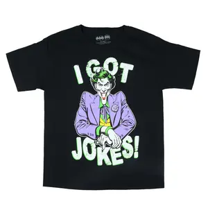 Batman T-Shirt Boys' The Joker I Got Jokes! Short-Sleeved Graphic Top