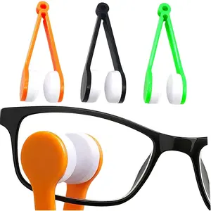 Sun Glasses Eyeglass Cleaning Soft Brush Tool Mini Microfiber Portable Sunglasses Spectacles Cleaner Cleaning Clip-3 Pieces
