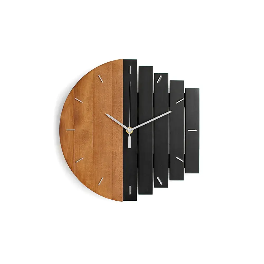 11.8" Rustic Abstract Wood Wall Clock For Living Room Home Hanging Artistic Decor Art Industrial Home Decore