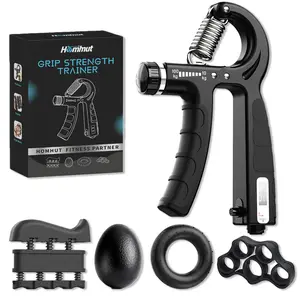 5-in-1 Hand Grip Strengthener Kit | Forearm Vein Builder, Adjustable Gripper, Finger Exerciser & Stress Ball Ideal Gift for Boyfriend