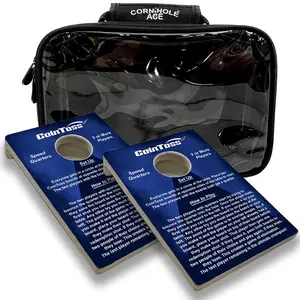 2 CoinToss Boards and Carry Case Set | Speed Quarters - Navy Blue