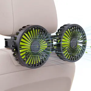 Car Cooling Fans for Backseat: Dual Head Car Fan for Kids 3 Speeds 360° Rotatable Vehicle Rear Headrest Fans 5V/2A Powerful Electric Air Circulation Fan for Sedan SUV RV Truck (USB Plug)