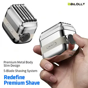 Compact Travel Shaver Mini Electric Razor Mens Foil Shaver, 8000RPM High Torque 5-Blade Close Shave Face Trimmer for Tough Stubble, IPX6 Washable Zinc Alloy Metal Body 30 Days Power, Mens Grooming Essentials Perfect Gift for Him Husband Dad Boyfriend