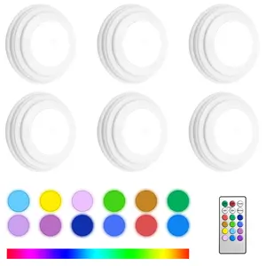 Under Cabinet Lighting, LED Spotlight with Remote Control, Indoor Light, Dimmable Bar Light, 3 Color Temperatures and 12 RGB Under Cabine for Kitchen, Closet White