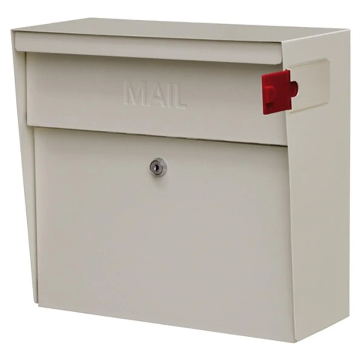 212 MAIN Metro Wall-Mount Anti-Pry Steel Outdoor Contemporary Locking Door Mailbox, White, Easy Installation, Commercial Grade Disc Lock, High Security, Patented Anti-Pry Latch, Bracket Mount Compatible