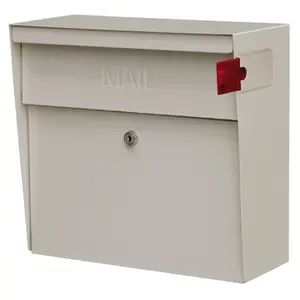212 MAIN Metro Wall-Mount Anti-Pry Steel Outdoor Contemporary Locking Door Mailbox, White