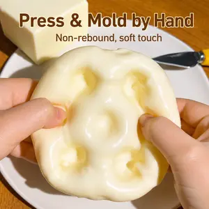 Giant Handmade Coconut Oil Cheese Moldable Squishy,Non-Rebound Pinch Stress Relief Fidget Toy,Plastic Decompression Ball
