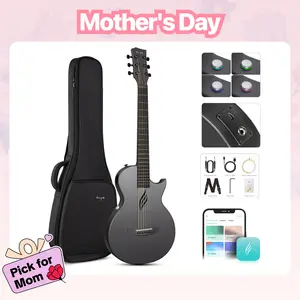 【Enya NOVA GO SP1】 Carbon Fiber Travel Guitar - 35" Acoustic Electric with Smart AcousticPlus Technology, Built-in Effects, USB Recording, Bluetooth Speaker,Beginner Bundle with Gig Bag & Acces Christmas Gift,TikTokShopHolidayHaul