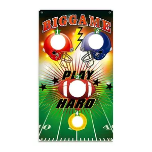 Baseball Theme Party Banner, 1 Count Play Hard Banner with 3 Bean Bags, Indoor Outdoor Party Game Banner, Party Decoration Supplies, Ornaments