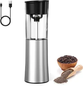 Gravity Electric Salt Grinder Pepper Grinder Stainless Steel Pepper Mill Automatic Salt and Pepper Grinder with Adjustable Coarseness