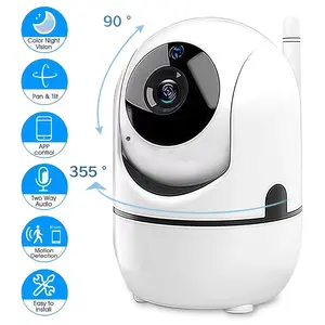 Indoor WiFi Security Camera, Wireless Indoor Monitoring Cam, Home Security Camera, Auto Night Vision, Instant Alarm Push, Easy App Control, Dual Storage Mode with Cloud & Local Save