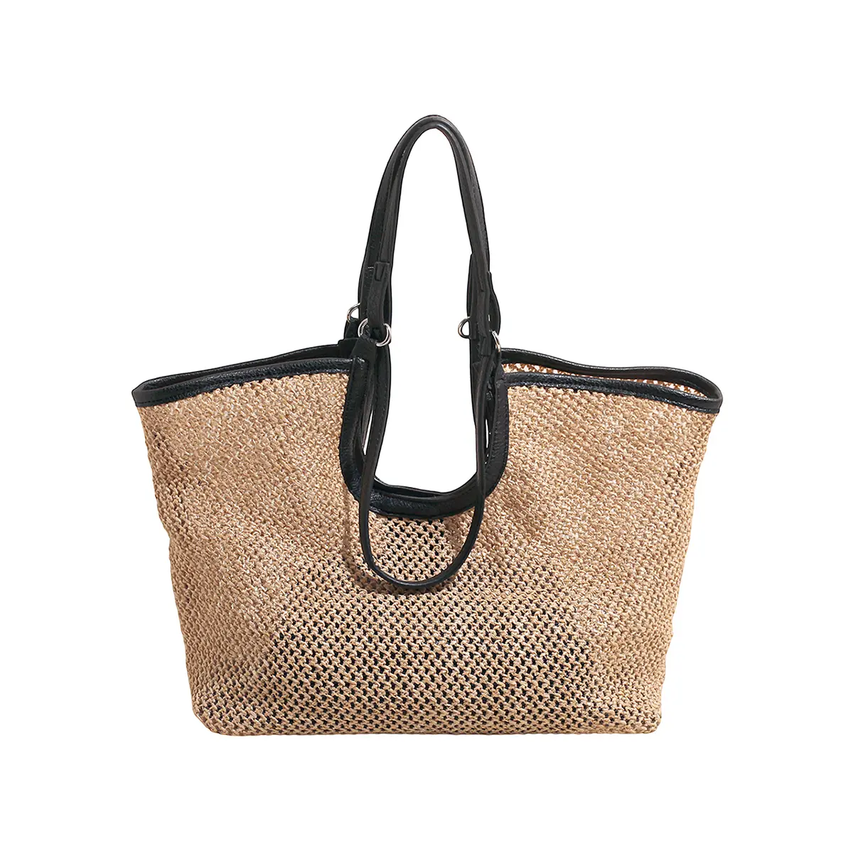 Tote Bag for Women, Summer Travel Straw Beach Bags, Soft Hobo Bag Woven Shoulder Handbag for Everyday, Travel, Beach Straw Tote Bag with Large Inner PU Zippered Pocket