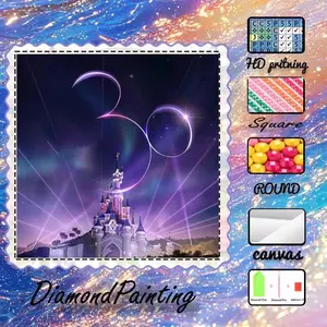 5D-DIY, high-quality velvet canvas, diamond art, diamond painting kits, dreamy, castle, celebration AB diamonds, fairy dust diamonds, crystal diamonds, perfect home decor, handmade diamond art painting kits, special craft diamond art kits.
