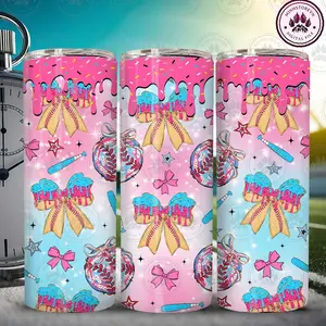 Youth Baseball Gift 12oz 20oz 20oz Tumbler , Baseball Ice Cream Drip 20oz Tumbler, Team Gift Tumbler, Bottle Stainless steel vacuum flasks for outdoor, gift idea