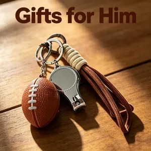 American football keychain, multi-functional stress-relieving toy keychain, American knot keychain, nail clipper keychain, bottle opener keychain - the best gift for your boyfriend, a fashionable accessory for bags, keys and gifts.