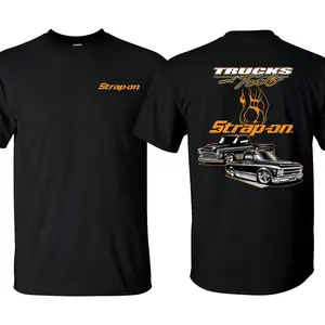 [STRAP-ON] Trucks and tools T-Shirt, Snap-on 100% Cotton Double Sides T-shirt, Hardworking Job Shirt for Men, made in USA, Top Menswear.