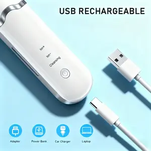 Vibrating Facial Skin Cleaner, Portable Ultrasonic Face Scraper, Three Modes, Lifting Firming Deep Cleaning, Blackhead Remover, Facial Beauty Instrument, No Plug Included