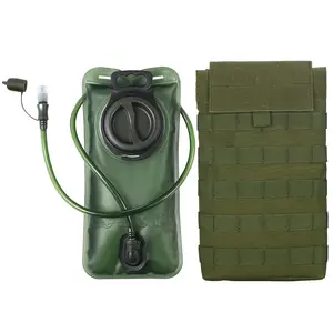 Water Bag Set with Storage Pouch, Collapsible Water Container, Molle System Compatible, No Extra Space, Bite Valve Straw, Ideal for Hiking and Outdoor Sports
