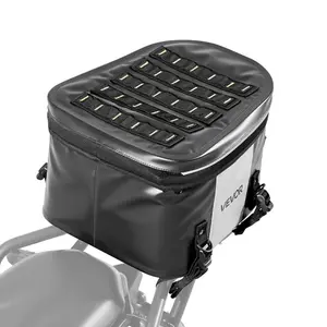 VEVOR Motorcycle Tail Bag, 28 L Motorcycle Rear Seat Bag with Waterproof Fabric, Outdoor Sports Motorbike Luggage Storage Trunk Handbag with Pocket Adjustable Buckle, Universal Fit Rear Racks, Black
