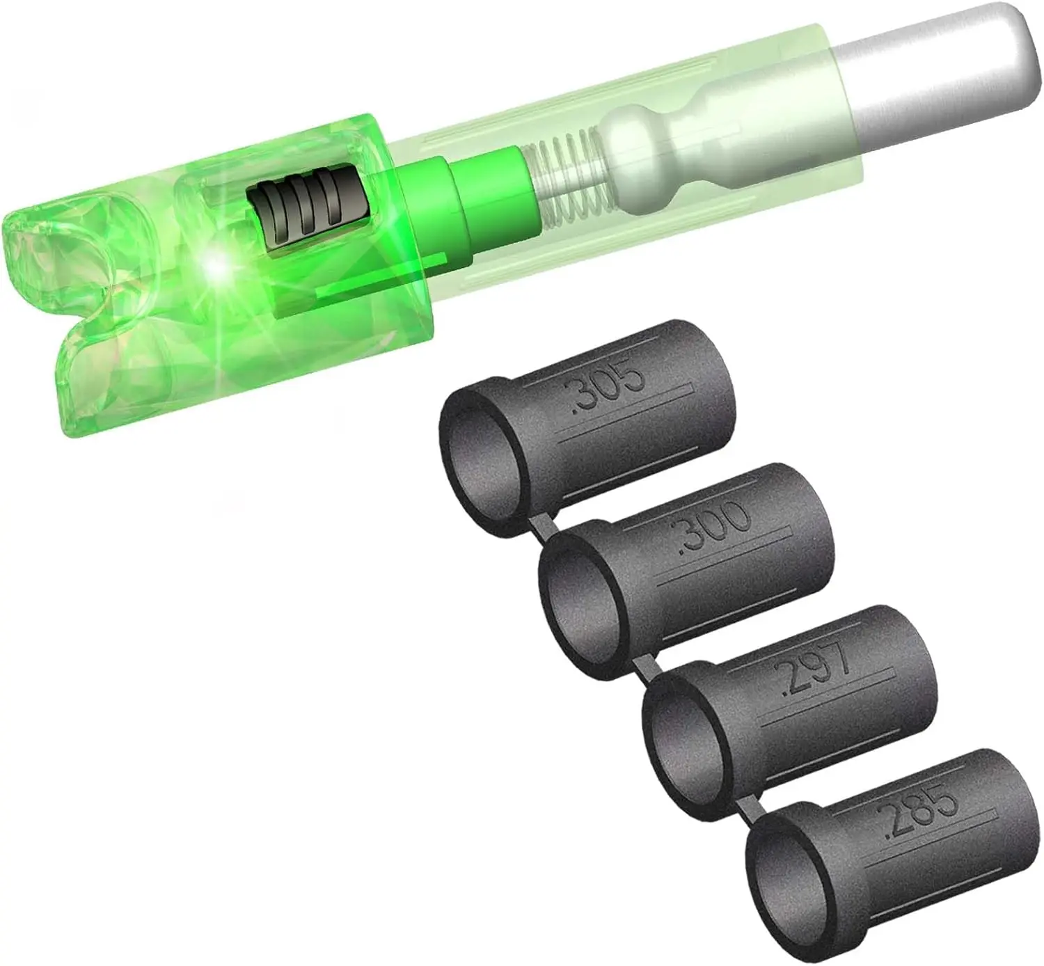 6 count Lighted Nocks Universal Fit for Crossbow  with .285/.297/.300/.305 Bushings Half-Moon Light up Knocks