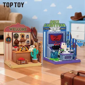 【TOPTOY】Disney Assembly Scene House Series Building Set Blind Box, Cute Figures, Desktop Ornament, Collectible Toys, Birthday & Holiday Gift