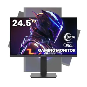 CRUA 24.5Inch Gaming Monitor 180Hz/120hz, FHD(1920x1080P) 120% sRGB Computer Monitor, Height/Pivot/Swivel/Tilt Adjustable Vertical Monitor, Support FreeSync, DP,HDMI, Wall Mount (75mmX75mm)