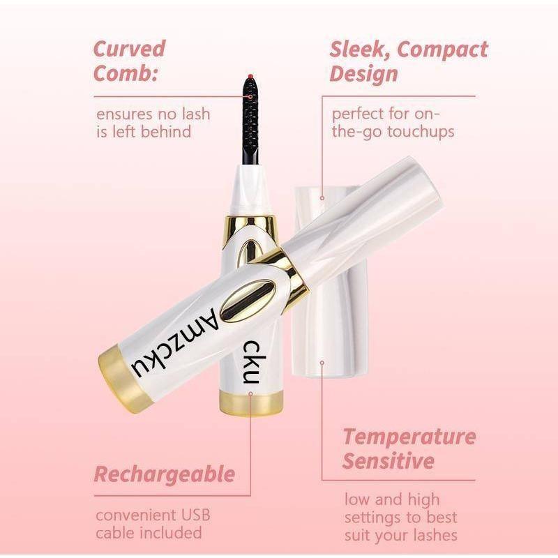 Heated Eyelash Curlers Electric Eyelash Curler with LED Display, 2 Temperature Modes Anti-Burn USB Rechargeable Natural Curling 24H Long Lasting for Women Makeup Tools Gifts