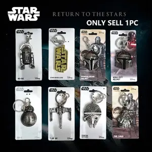 Star Wars Official Licensed Metal Keychain, Mandalorian Grogu R2D2 Millennium Falcon Alloy Keyring, Premium Star Wars Gifts for Fans & Men, Heavy Duty Star Wars Accessories Bag Charm 8 Styles available