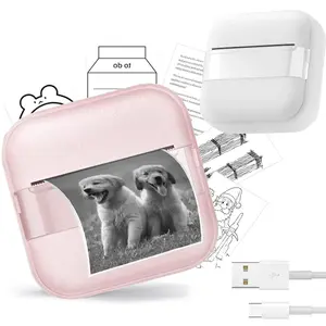 Portable Mini Printer, 1 Set Portable Thermal Inkless Sticker Maker, Pocket Printer for Study Notes, Pictures, Photos, Journals, DIY, Portable Label Printer