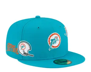 New Era x Just Don 59Fifty Men Miami Dolphins Fitted Hat Aqua